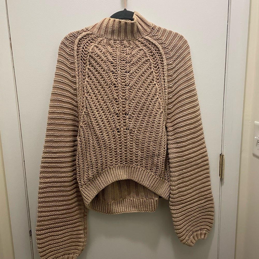 Free People Cowl Neck Sweater - Beige